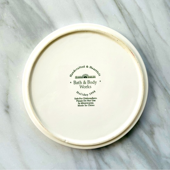 Bath & Body Works Home•Vintage Christmas 1998•Festive Ceramic Trivet•Peppermint - Picture 2 of 8